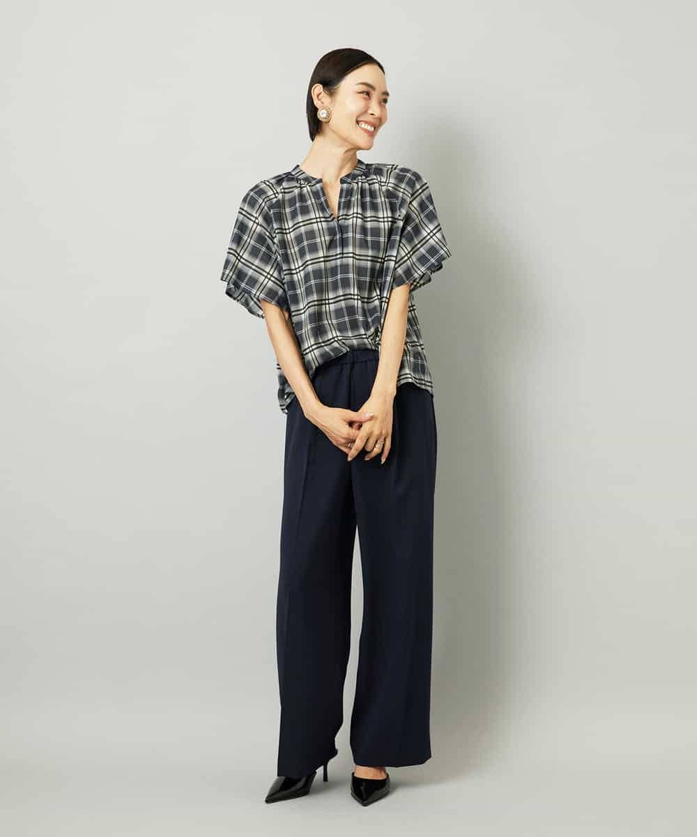 FMLAD10230 MICHEL KLEIN(ミッシェルクラン) コージーワイドパンツ ネイビー