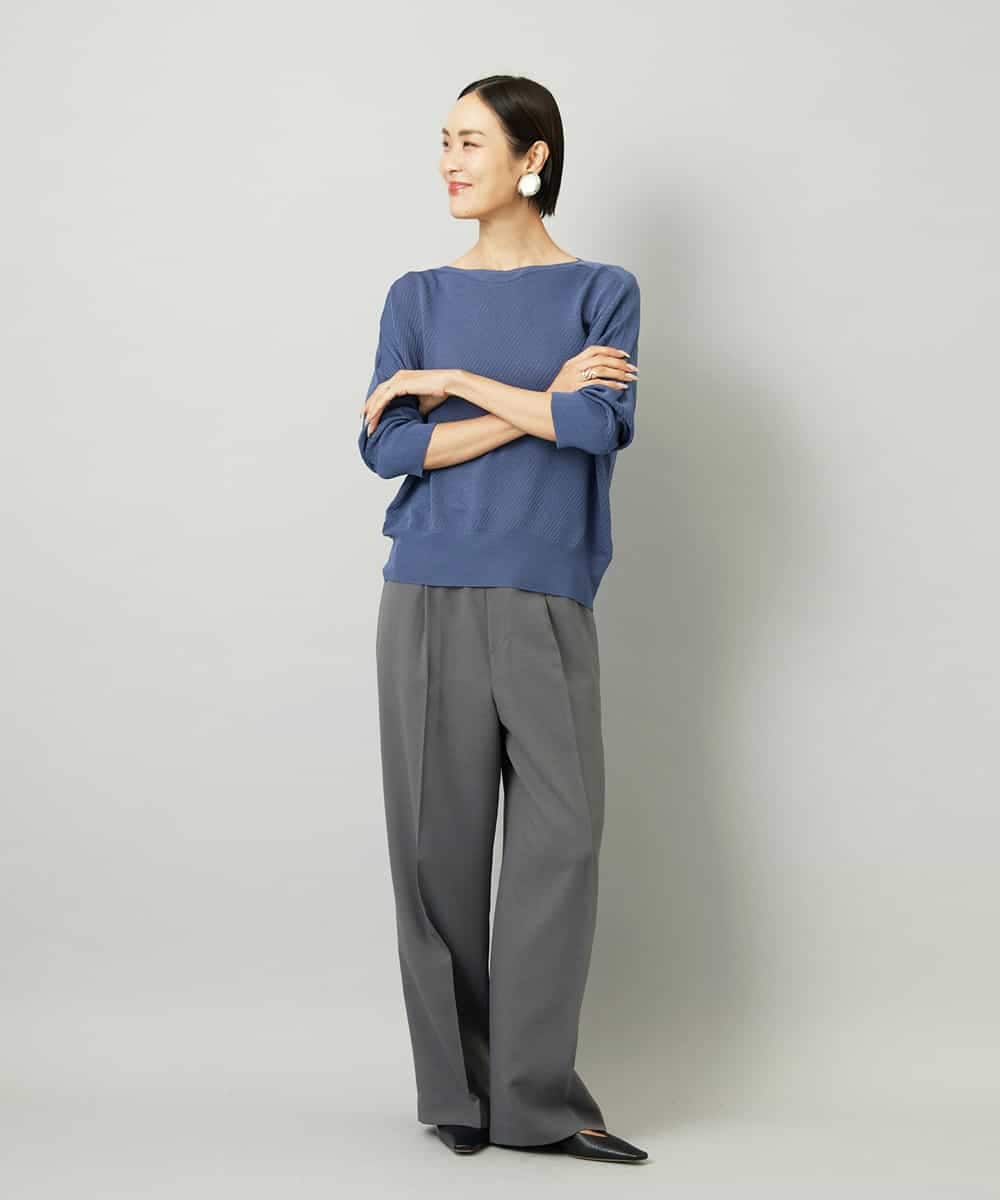 FMLAD10230 MICHEL KLEIN(ミッシェルクラン) コージーワイドパンツ ネイビー