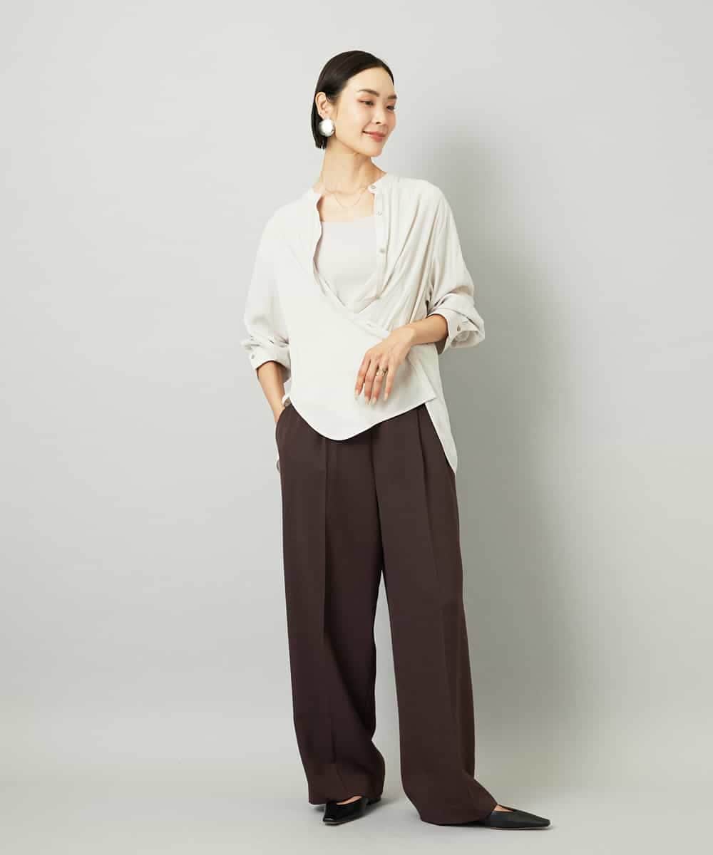 FMLAD10230 MICHEL KLEIN(ミッシェルクラン) コージーワイドパンツ ネイビー