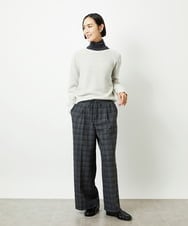 FMLAD13260 MICHEL KLEIN(ミッシェルクラン) 2WAYストレッチチェックワイドパンツ ライトグレー