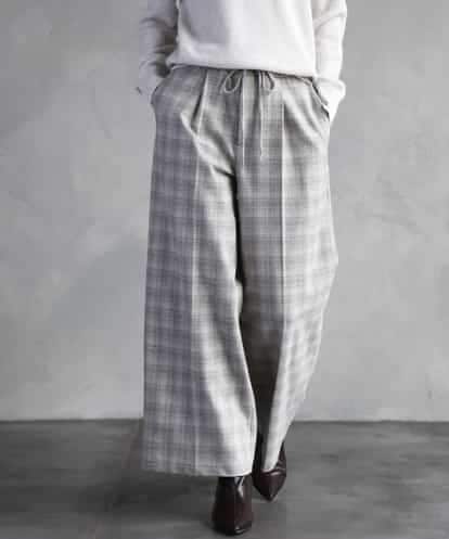 FMLAD13260 MICHEL KLEIN 2WAYストレッチチェックワイドパンツ