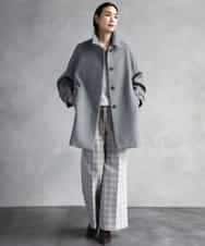 FMLAD13260 MICHEL KLEIN(ミッシェルクラン) 2WAYストレッチチェックワイドパンツ ライトグレー