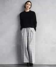 FMLAD13260 MICHEL KLEIN(ミッシェルクラン) 2WAYストレッチチェックワイドパンツ ライトグレー