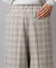 FMLAD13260 MICHEL KLEIN(ミッシェルクラン) 2WAYストレッチチェックワイドパンツ ライトグレー