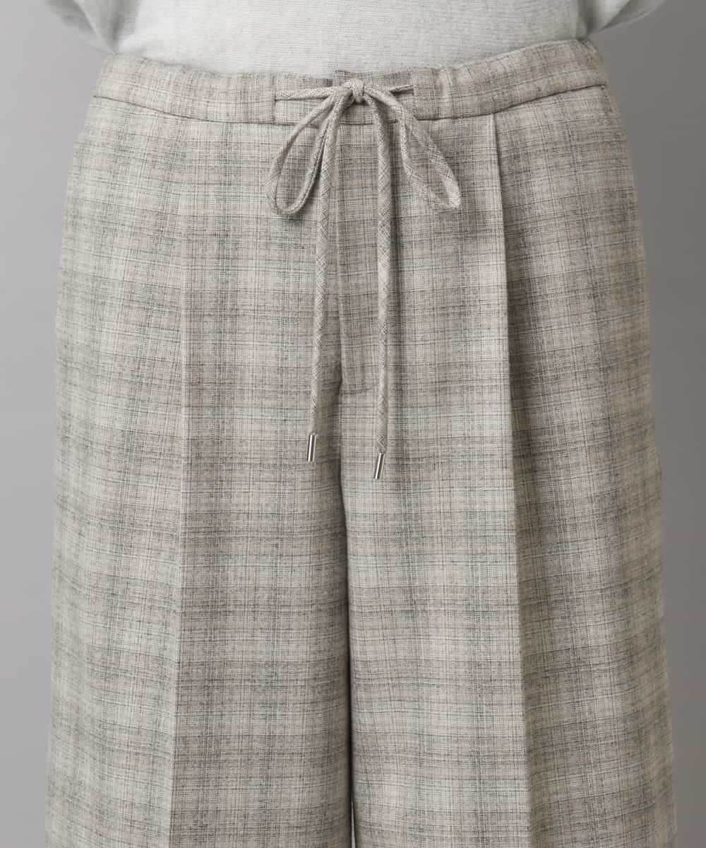 FMLAD13260 MICHEL KLEIN(ミッシェルクラン) 2WAYストレッチチェックワイドパンツ ライトグレー