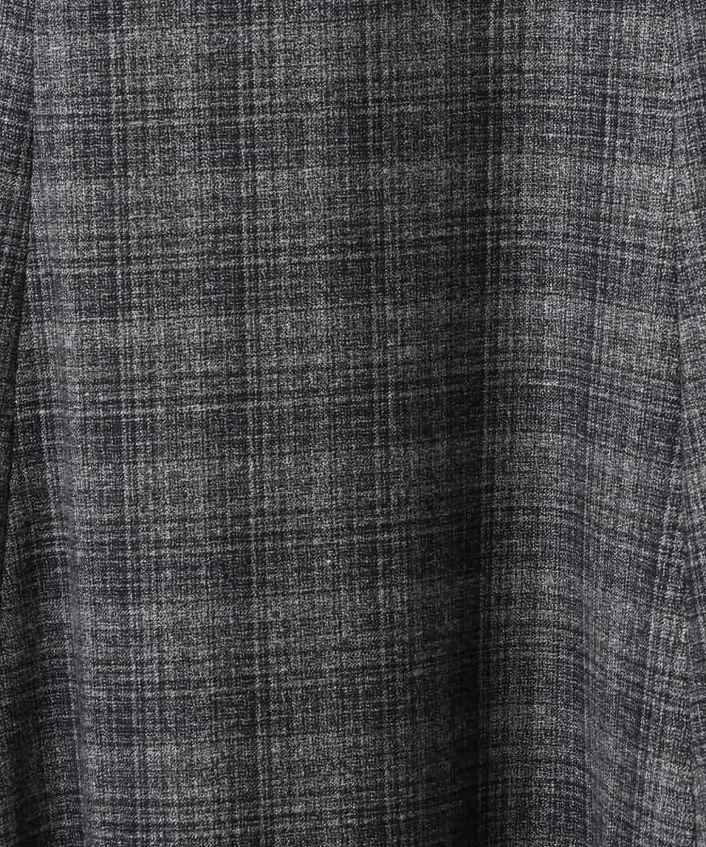 FMLAD13260 MICHEL KLEIN(ミッシェルクラン) 2WAYストレッチチェックワイドパンツ ライトグレー