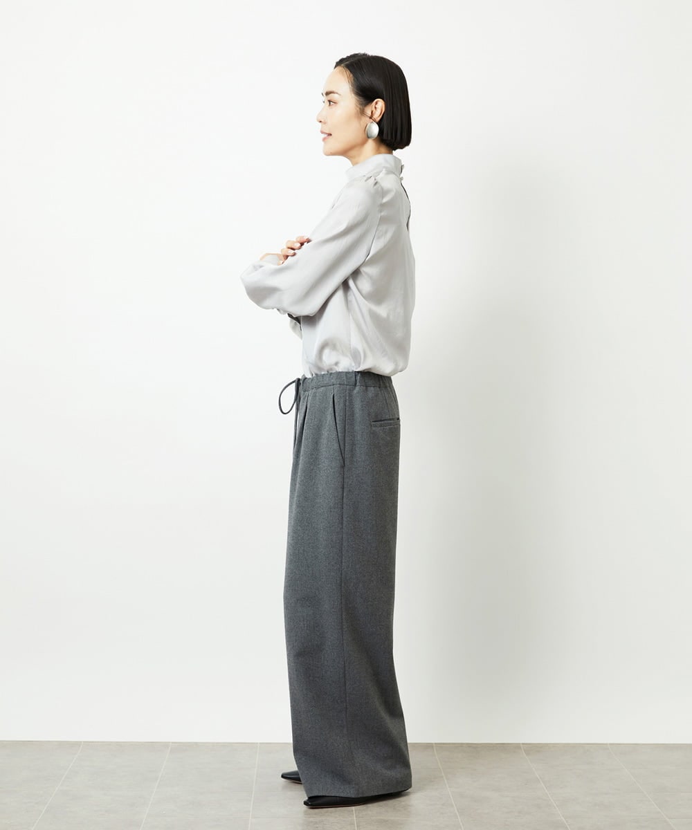 FMLAD14260 MICHEL KLEIN(ミッシェルクラン) 2WAYストレッチワイドパンツ グレー