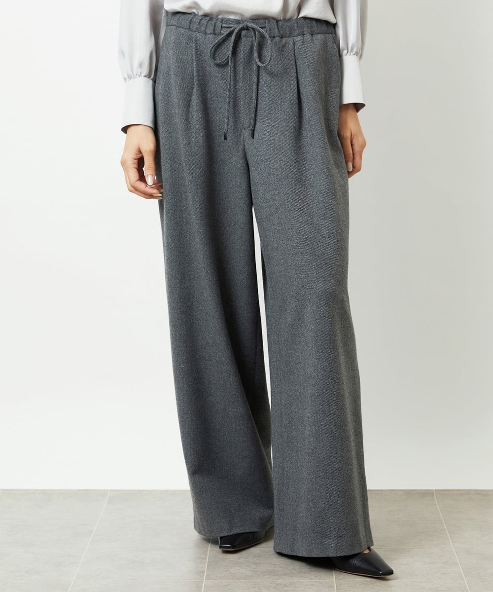 FMLAD14260 MICHEL KLEIN(ミッシェルクラン) 2WAYストレッチワイドパンツ グレー