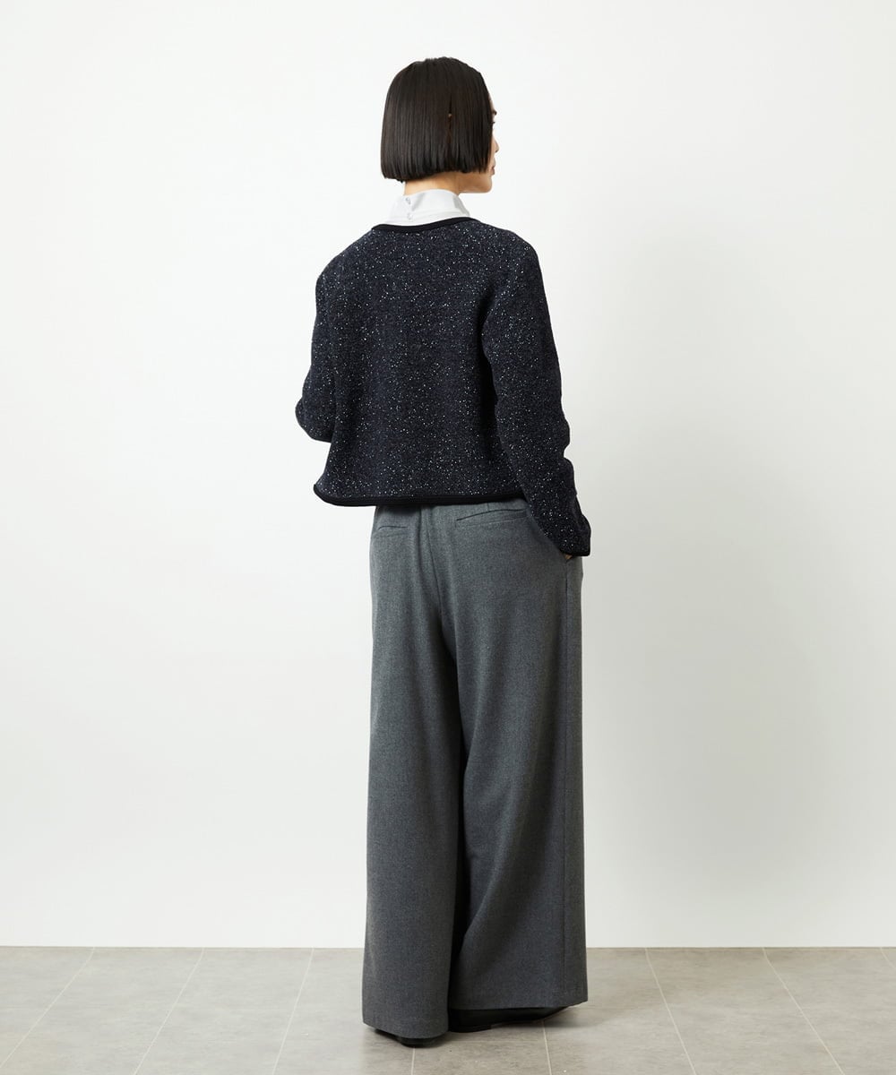 FMLAD14260 MICHEL KLEIN(ミッシェルクラン) 2WAYストレッチワイドパンツ グレー