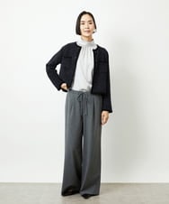 FMLAD14260 MICHEL KLEIN(ミッシェルクラン) 2WAYストレッチワイドパンツ グレー