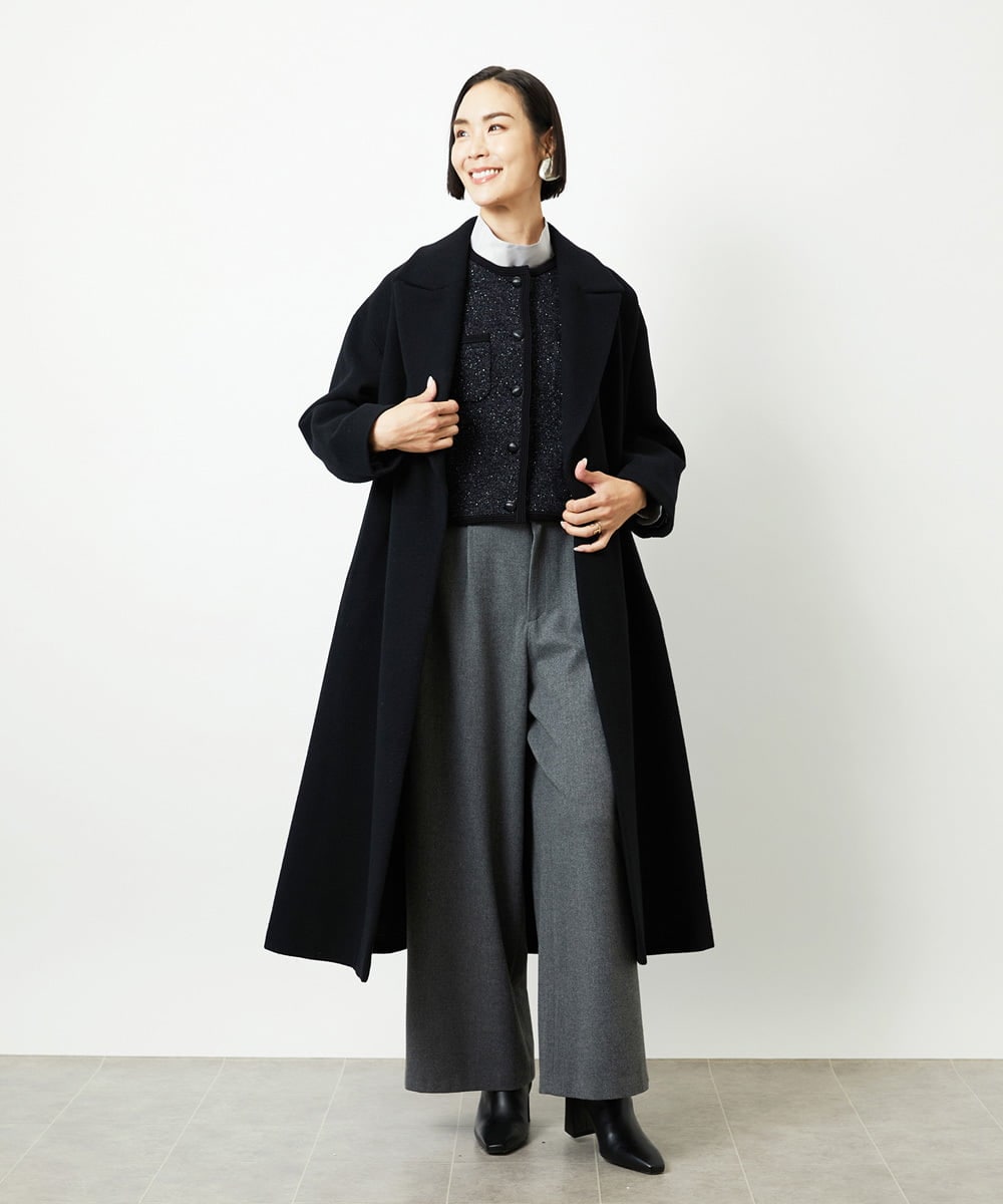 FMLAD14260 MICHEL KLEIN(ミッシェルクラン) 2WAYストレッチワイドパンツ グレー