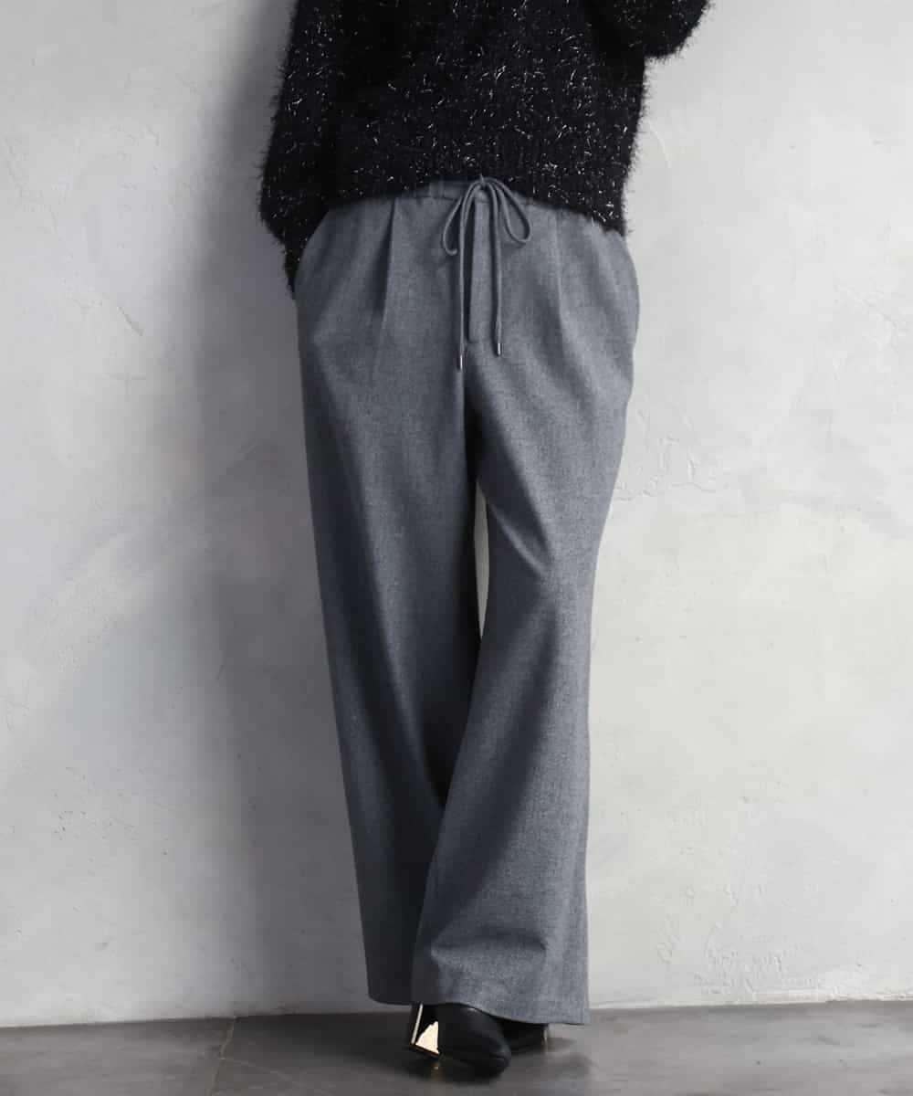 FMLAD14260 MICHEL KLEIN(ミッシェルクラン) 2WAYストレッチワイドパンツ グレー