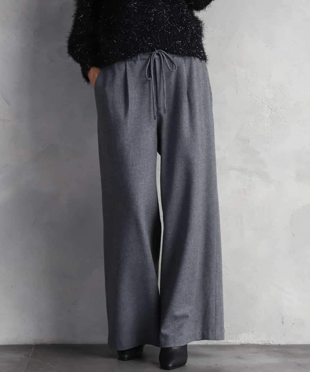 FMLAD14260 MICHEL KLEIN(ミッシェルクラン) 2WAYストレッチワイドパンツ グレー