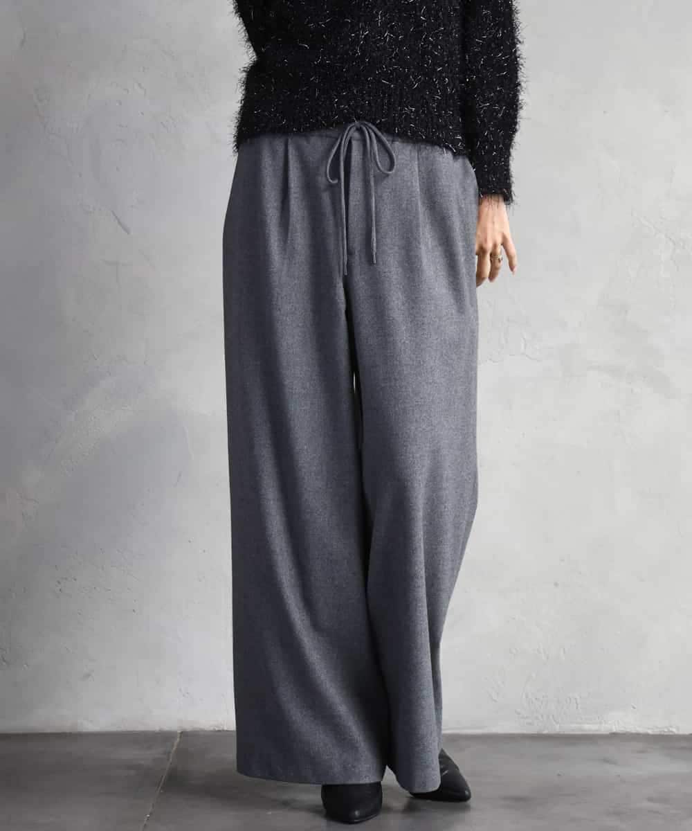 FMLAD14260 MICHEL KLEIN(ミッシェルクラン) 2WAYストレッチワイドパンツ グレー