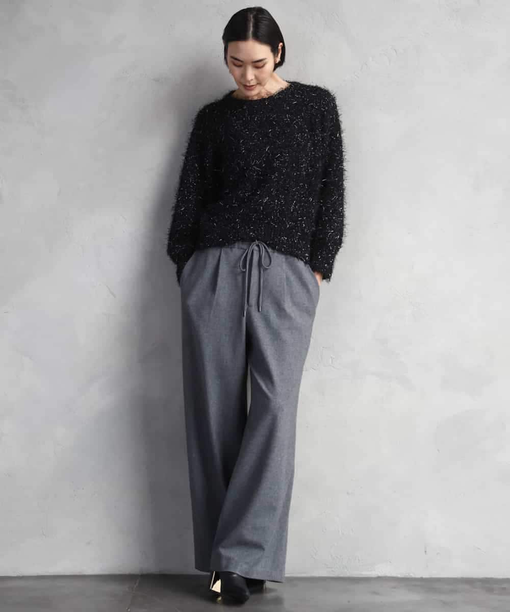 FMLAD14260 MICHEL KLEIN(ミッシェルクラン) 2WAYストレッチワイドパンツ グレー