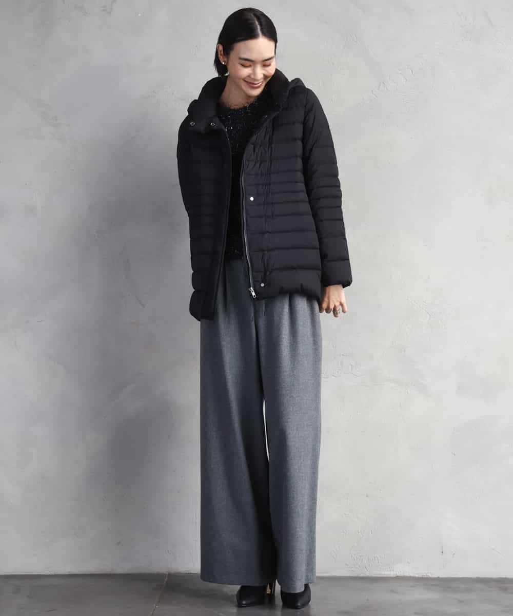 FMLAD14260 MICHEL KLEIN(ミッシェルクラン) 2WAYストレッチワイドパンツ グレー