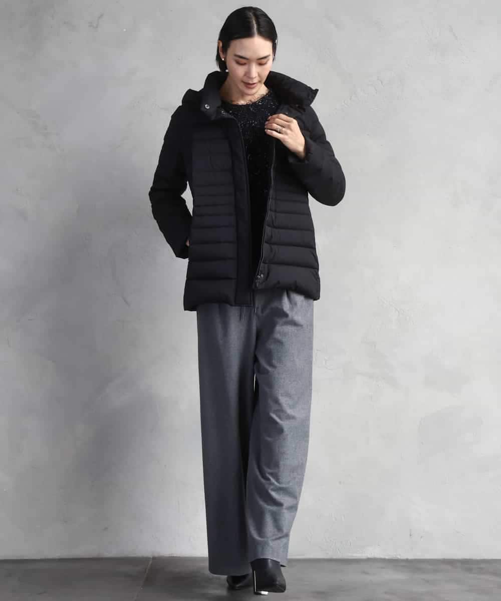 FMLAD14260 MICHEL KLEIN(ミッシェルクラン) 2WAYストレッチワイドパンツ グレー