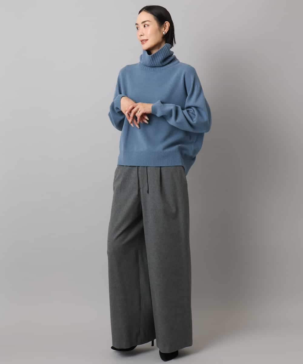 FMLAD14260 MICHEL KLEIN(ミッシェルクラン) 2WAYストレッチワイドパンツ グレー