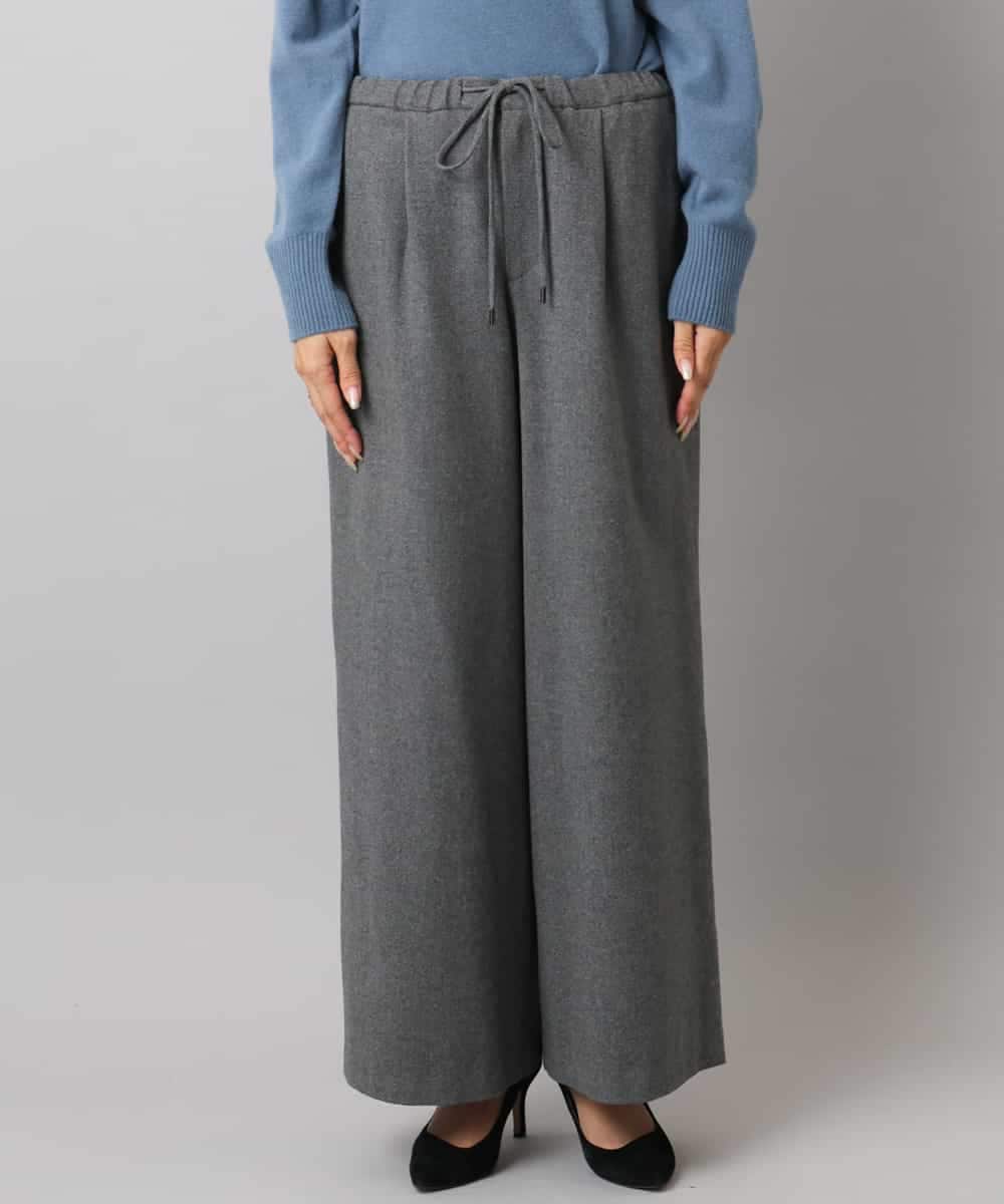 FMLAD14260 MICHEL KLEIN(ミッシェルクラン) 2WAYストレッチワイドパンツ グレー