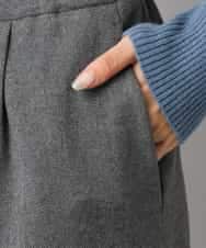 FMLAD14260 MICHEL KLEIN(ミッシェルクラン) 2WAYストレッチワイドパンツ グレー