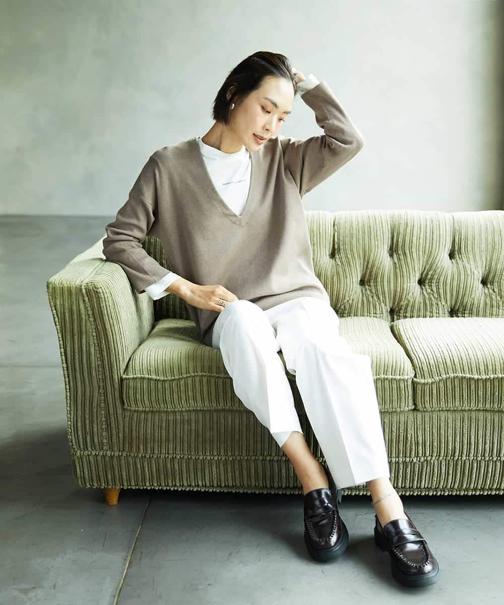 FMLAD15200 MICHEL KLEIN(ミッシェルクラン) コージーパンツ ライトグレー