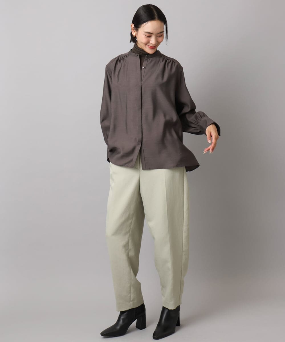 FMLAD18230 MICHEL KLEIN(ミッシェルクラン) バレルパンツ グリーン