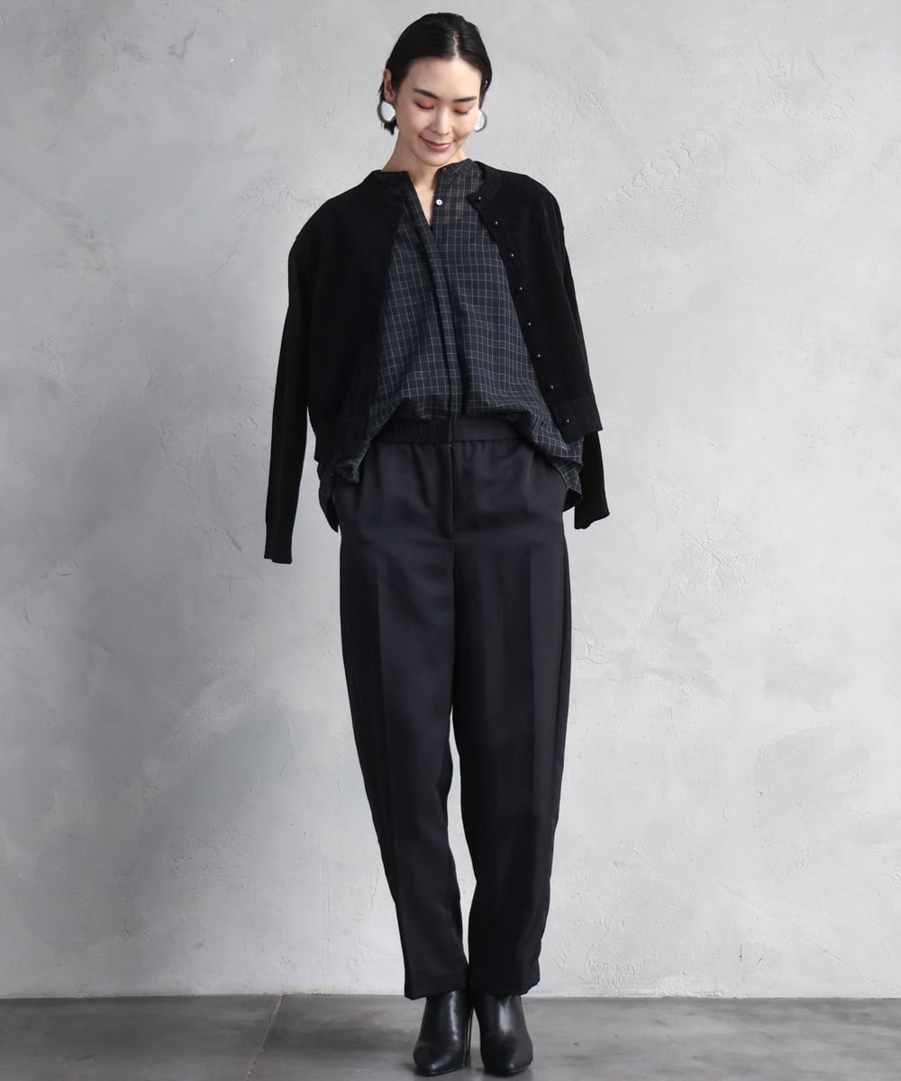 FMLAD18230 MICHEL KLEIN(ミッシェルクラン) バレルパンツ グリーン