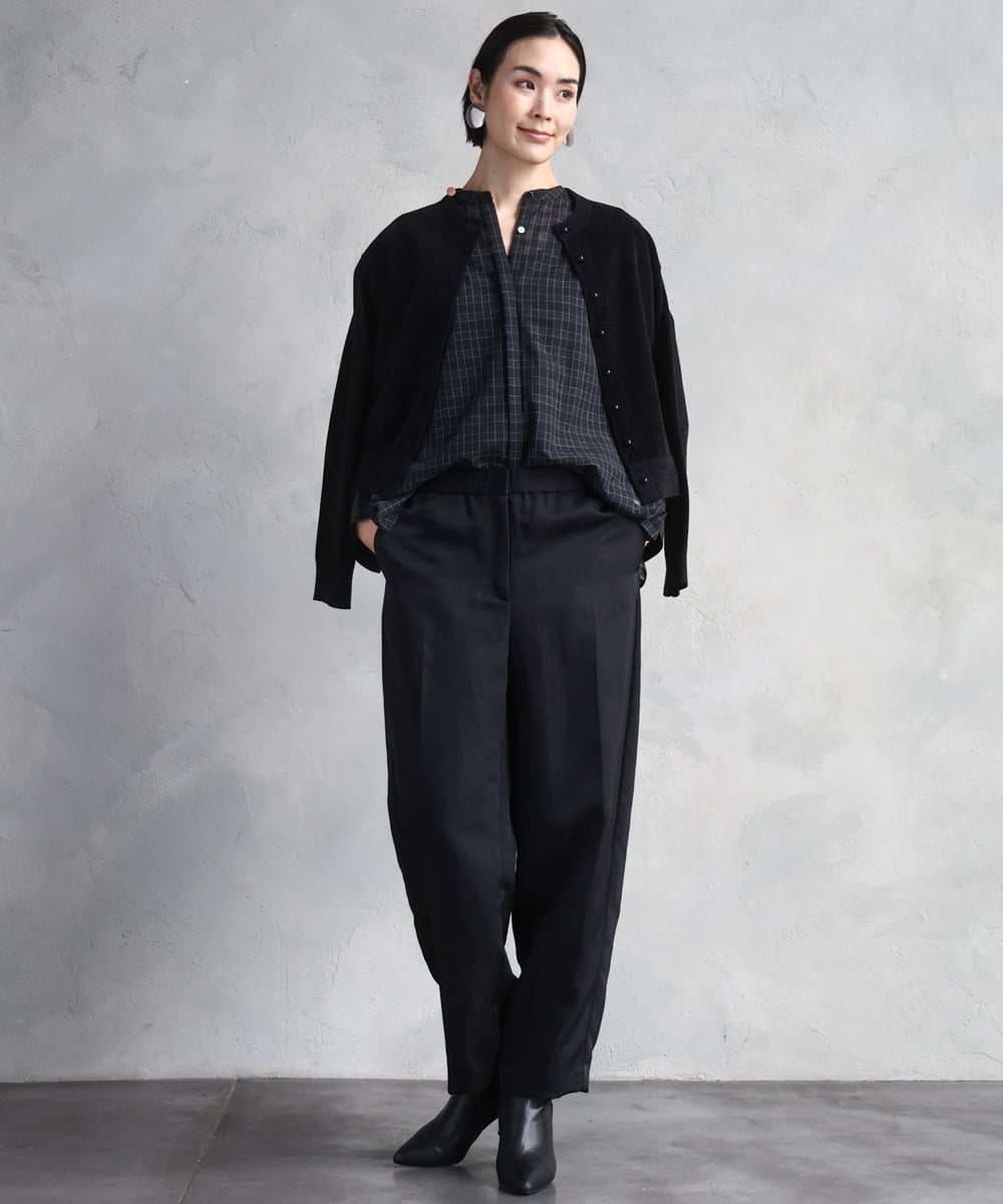 FMLAD18230 MICHEL KLEIN(ミッシェルクラン) バレルパンツ グリーン