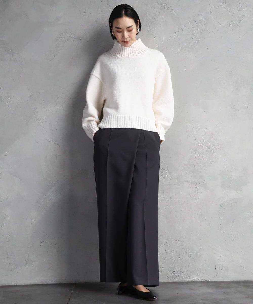 FMLAD21250 MICHEL KLEIN(ミッシェルクラン) ラップバレルパンツ ダークグレー