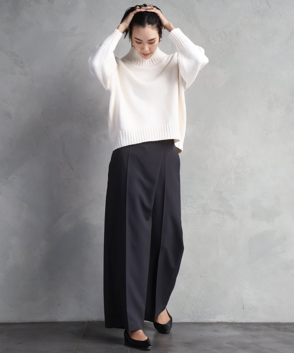 FMLAD21250 MICHEL KLEIN(ミッシェルクラン) ラップバレルパンツ ダークグレー