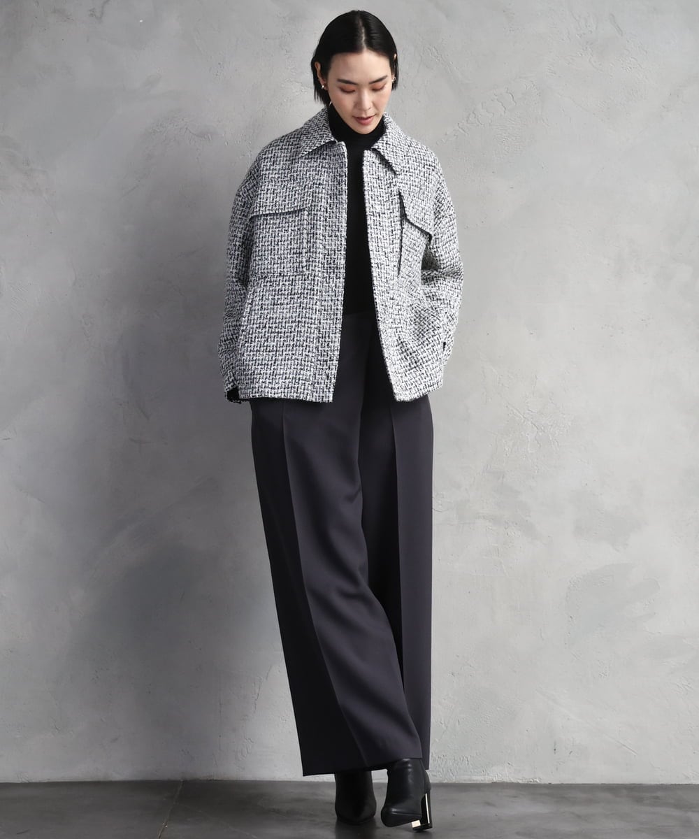 FMLAD21250 MICHEL KLEIN(ミッシェルクラン) ラップバレルパンツ ダークグレー