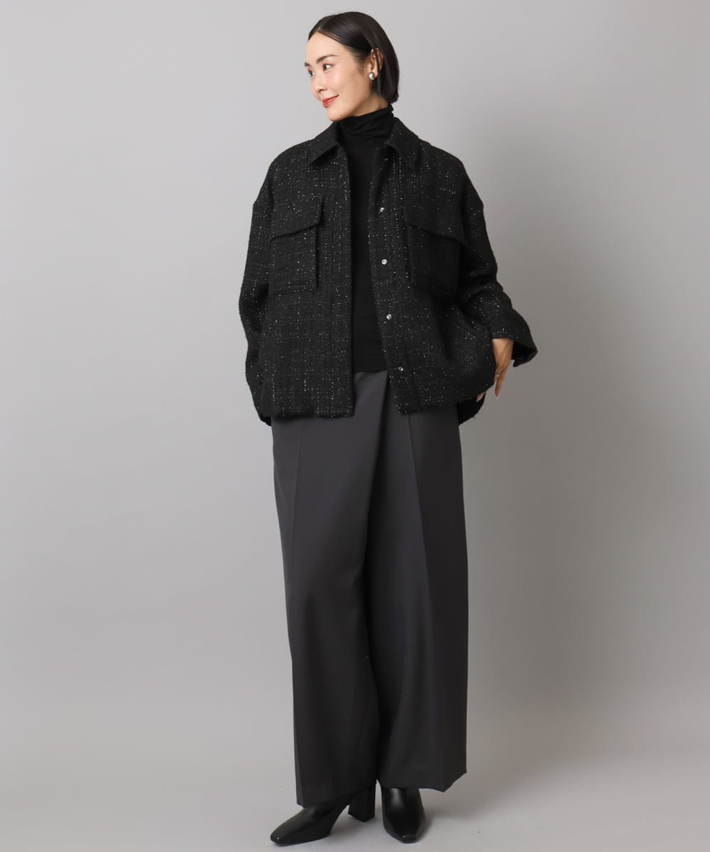 FMLAD21250 MICHEL KLEIN(ミッシェルクラン) ラップバレルパンツ ダークグレー