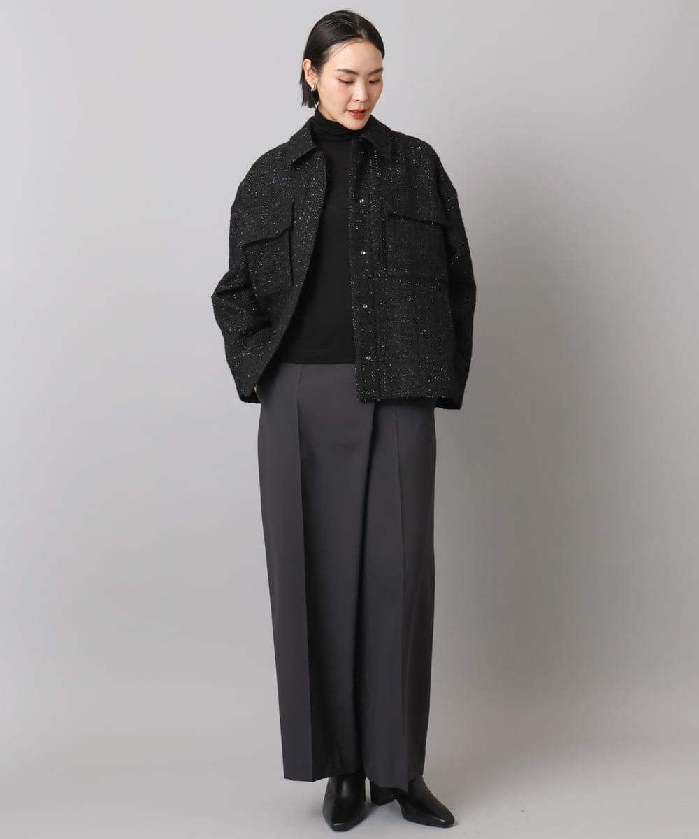 FMLAD21250 MICHEL KLEIN(ミッシェルクラン) ラップバレルパンツ ダークグレー