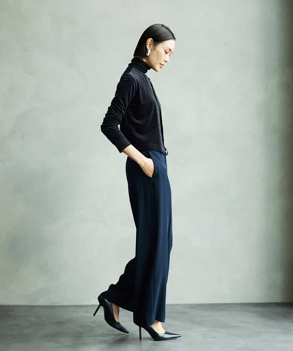 FMLAD25250 MICHEL KLEIN(ミッシェルクラン) [セットアップ対応]ワイドパンツ ネイビー