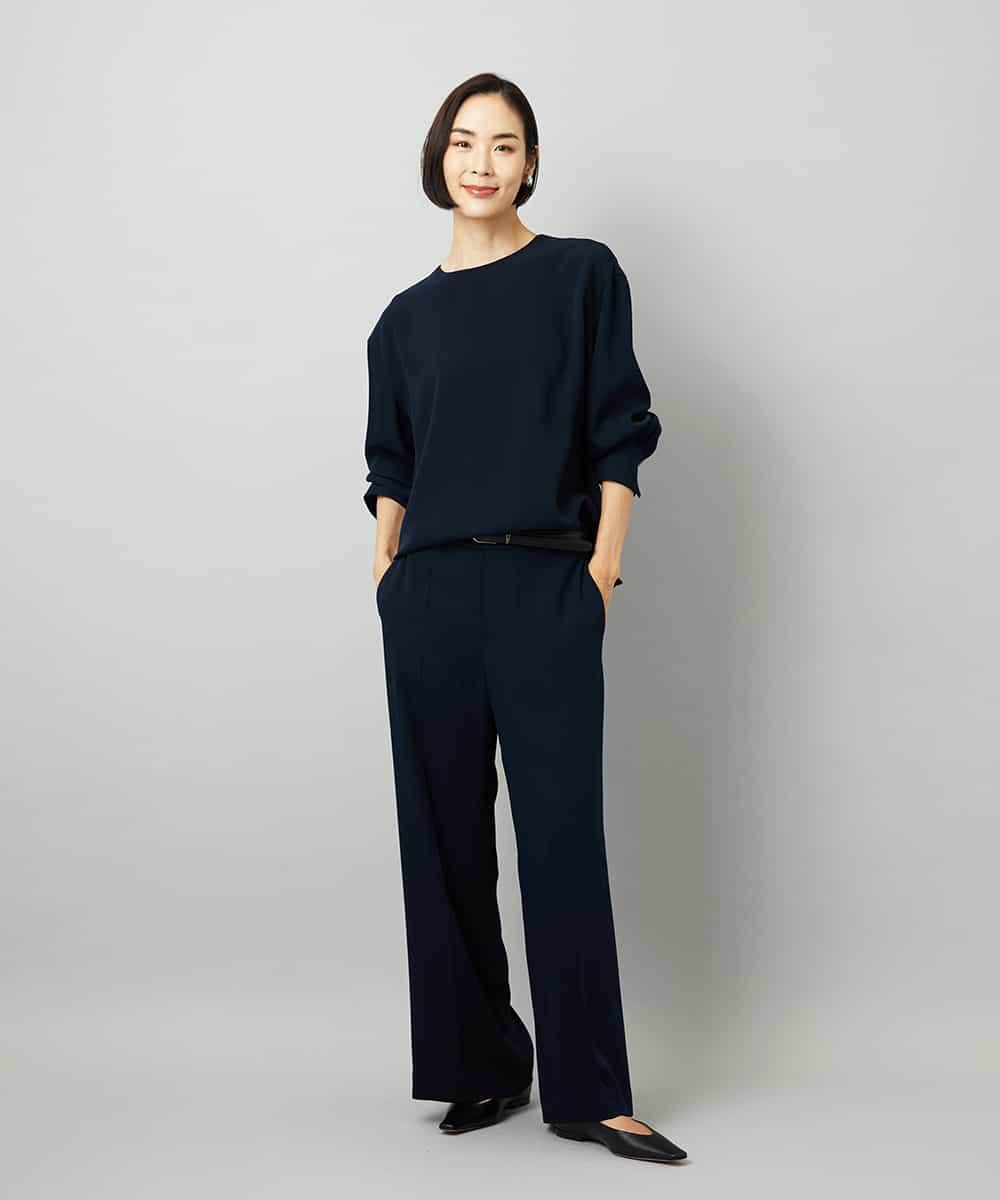 FMLAD25250 MICHEL KLEIN(ミッシェルクラン) [セットアップ対応]ワイドパンツ ネイビー