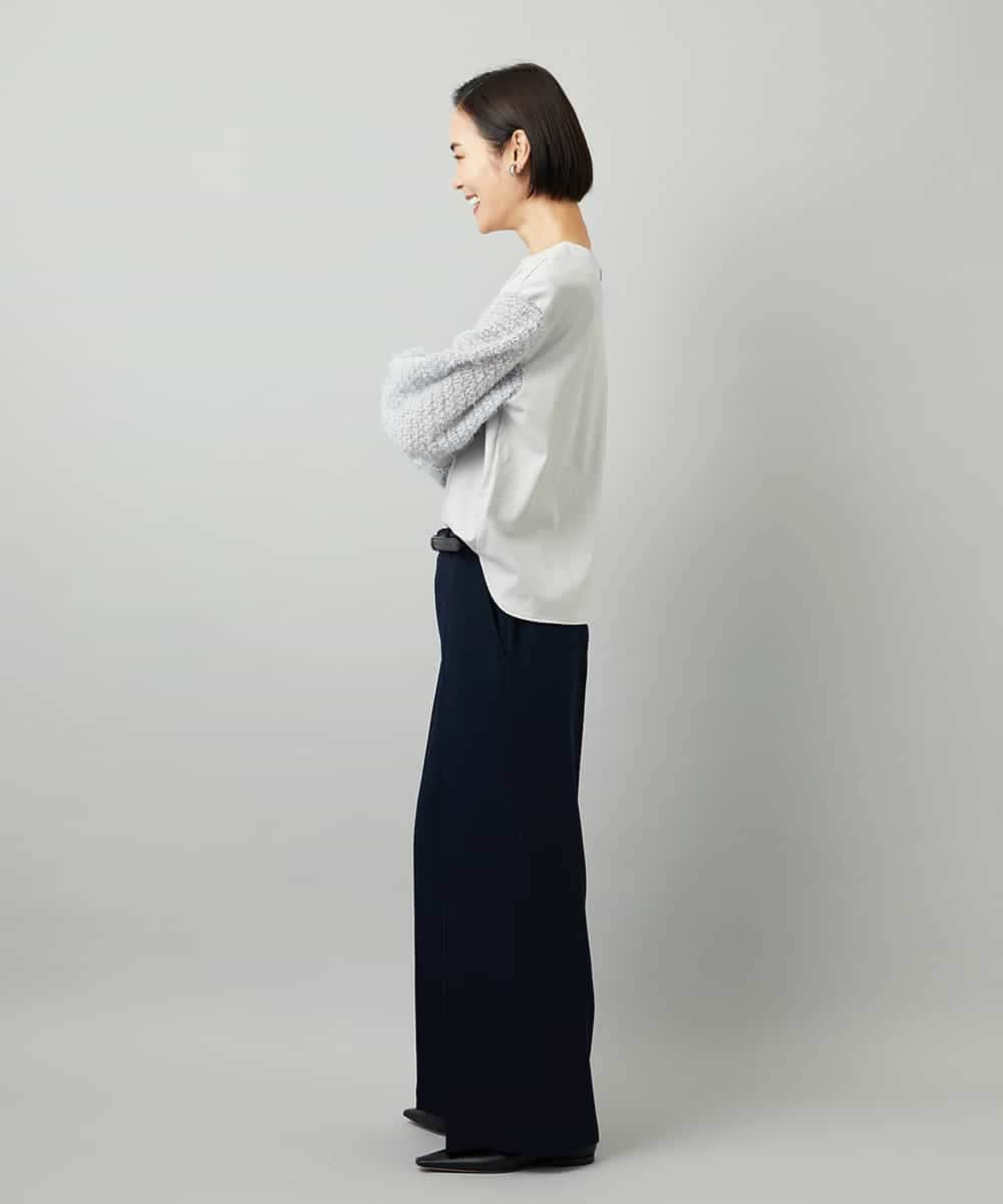 FMLAD25250 MICHEL KLEIN(ミッシェルクラン) [セットアップ対応]ワイドパンツ ネイビー