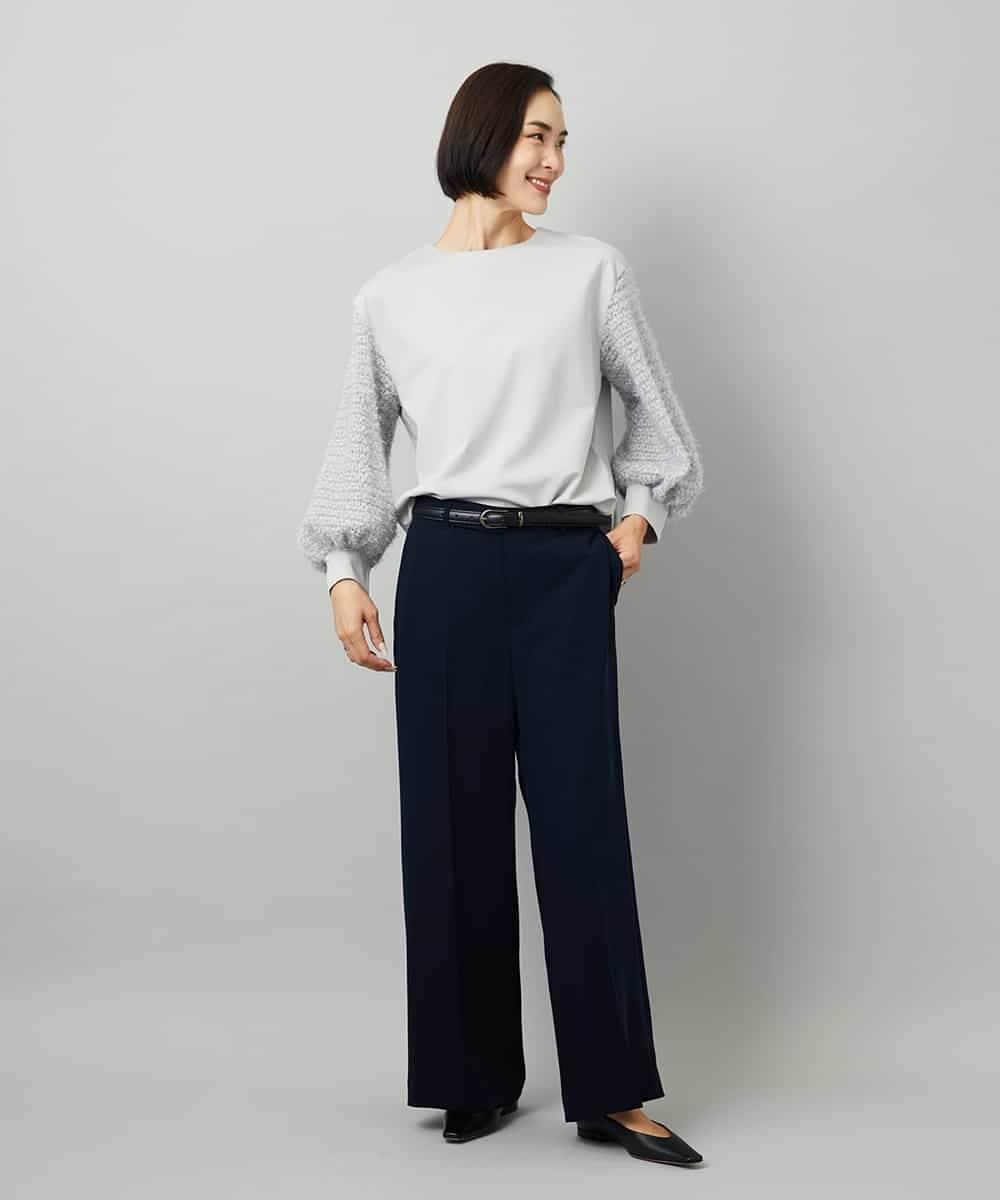 FMLAD25250 MICHEL KLEIN(ミッシェルクラン) [セットアップ対応]ワイドパンツ ネイビー