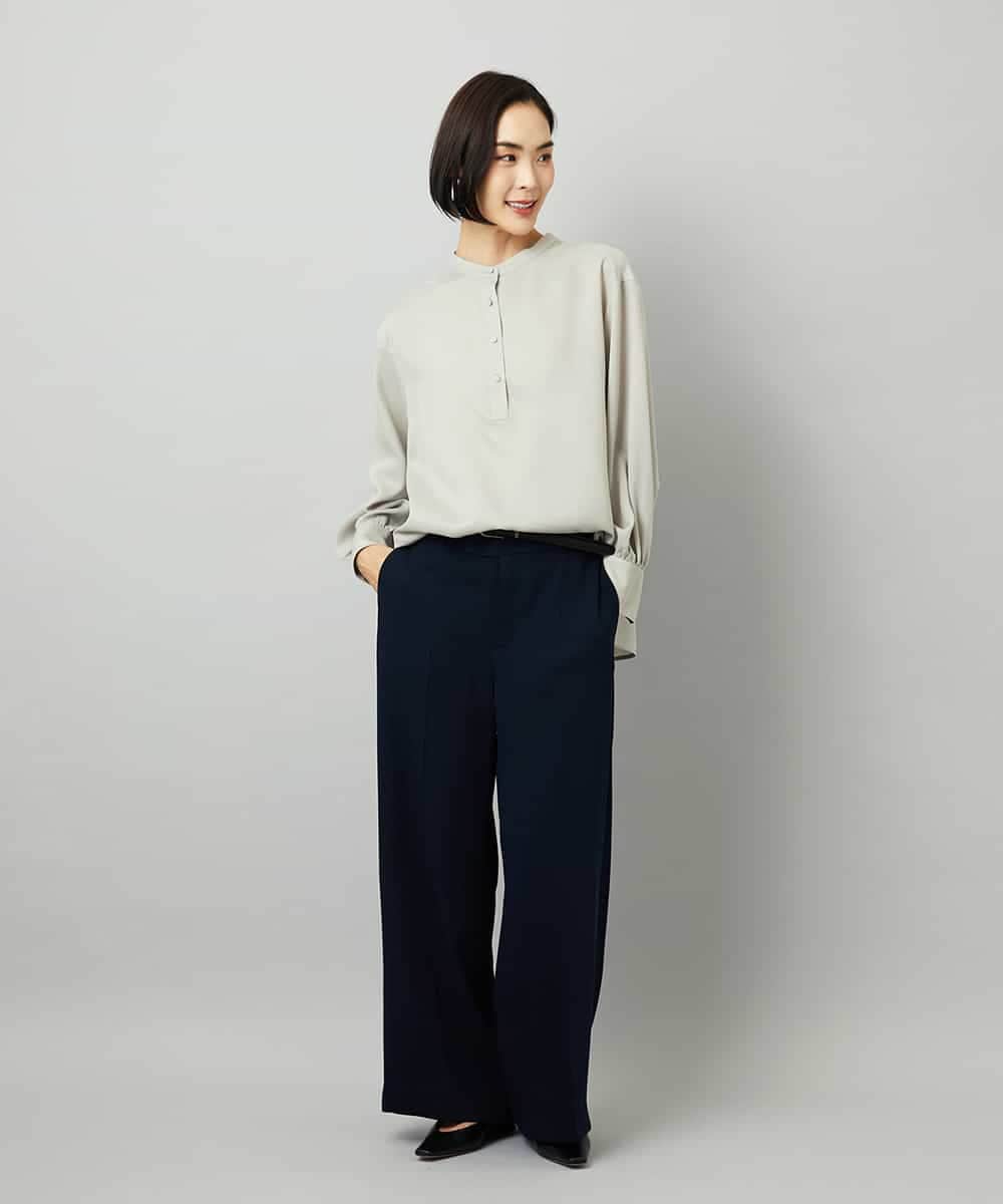 FMLAD25250 MICHEL KLEIN(ミッシェルクラン) [セットアップ対応]ワイドパンツ ネイビー