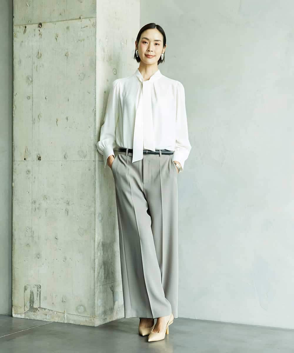 FMLAD25250 MICHEL KLEIN(ミッシェルクラン) [セットアップ対応]ワイドパンツ ネイビー