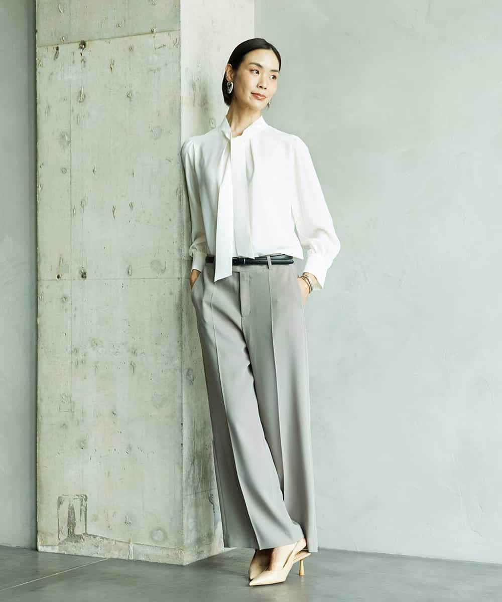FMLAD25250 MICHEL KLEIN(ミッシェルクラン) [セットアップ対応]ワイドパンツ ネイビー