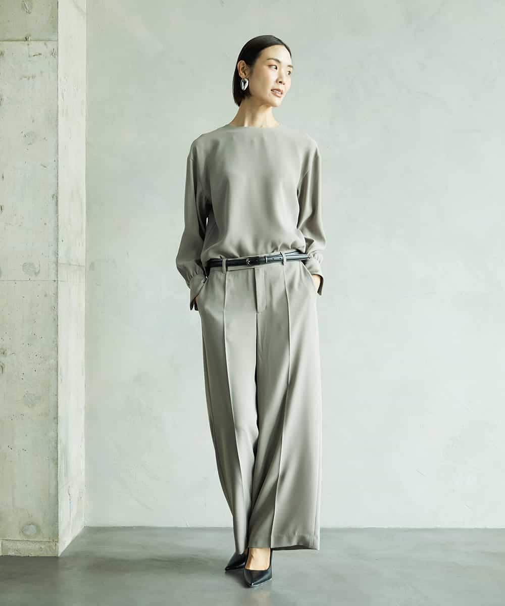 FMLAD25250 MICHEL KLEIN(ミッシェルクラン) [セットアップ対応]ワイドパンツ ネイビー
