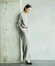 FMLAD25250 MICHEL KLEIN(ミッシェルクラン) [セットアップ対応]ワイドパンツ ネイビー