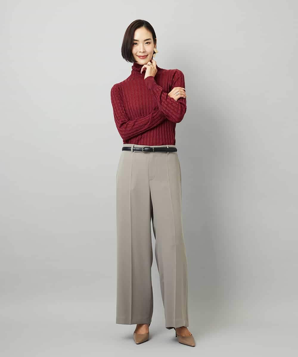 FMLAD25250 MICHEL KLEIN(ミッシェルクラン) [セットアップ対応]ワイドパンツ ネイビー