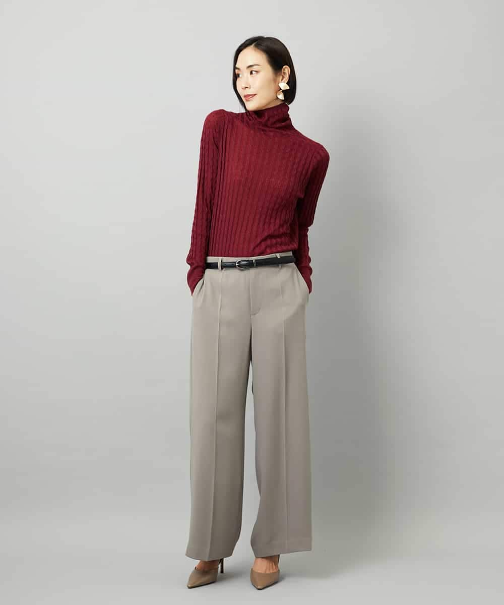FMLAD25250 MICHEL KLEIN(ミッシェルクラン) [セットアップ対応]ワイドパンツ ネイビー