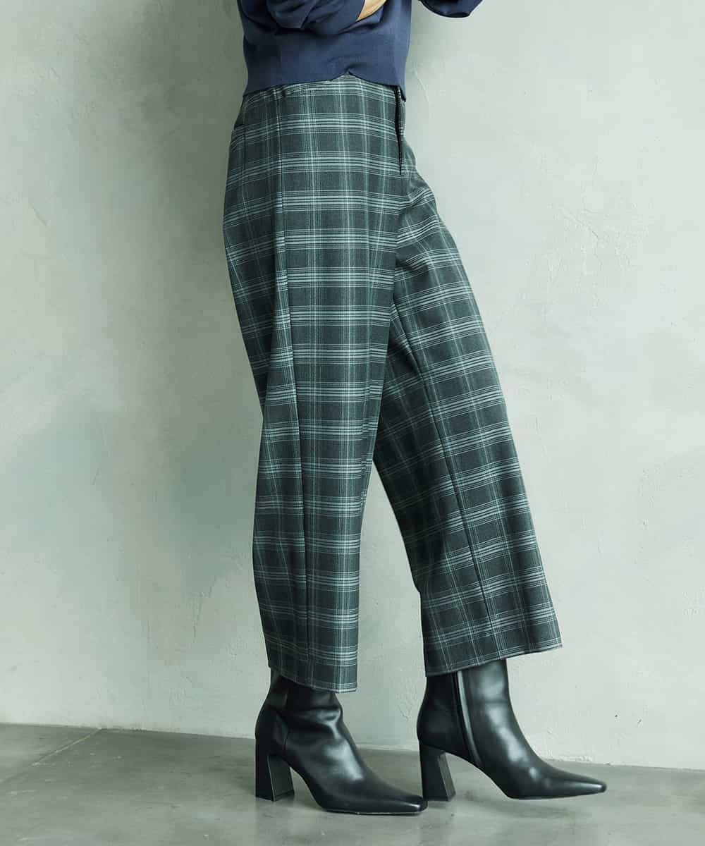 FMLAD28180 MICHEL KLEIN(ミッシェルクラン) [定番人気]ストレッチ裏起毛ワイドパンツ グレー
