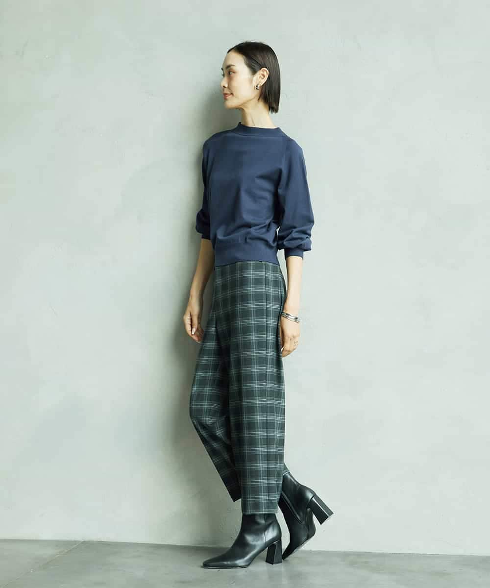 FMLAD28180 MICHEL KLEIN(ミッシェルクラン) [定番人気]ストレッチ裏起毛ワイドパンツ グレー