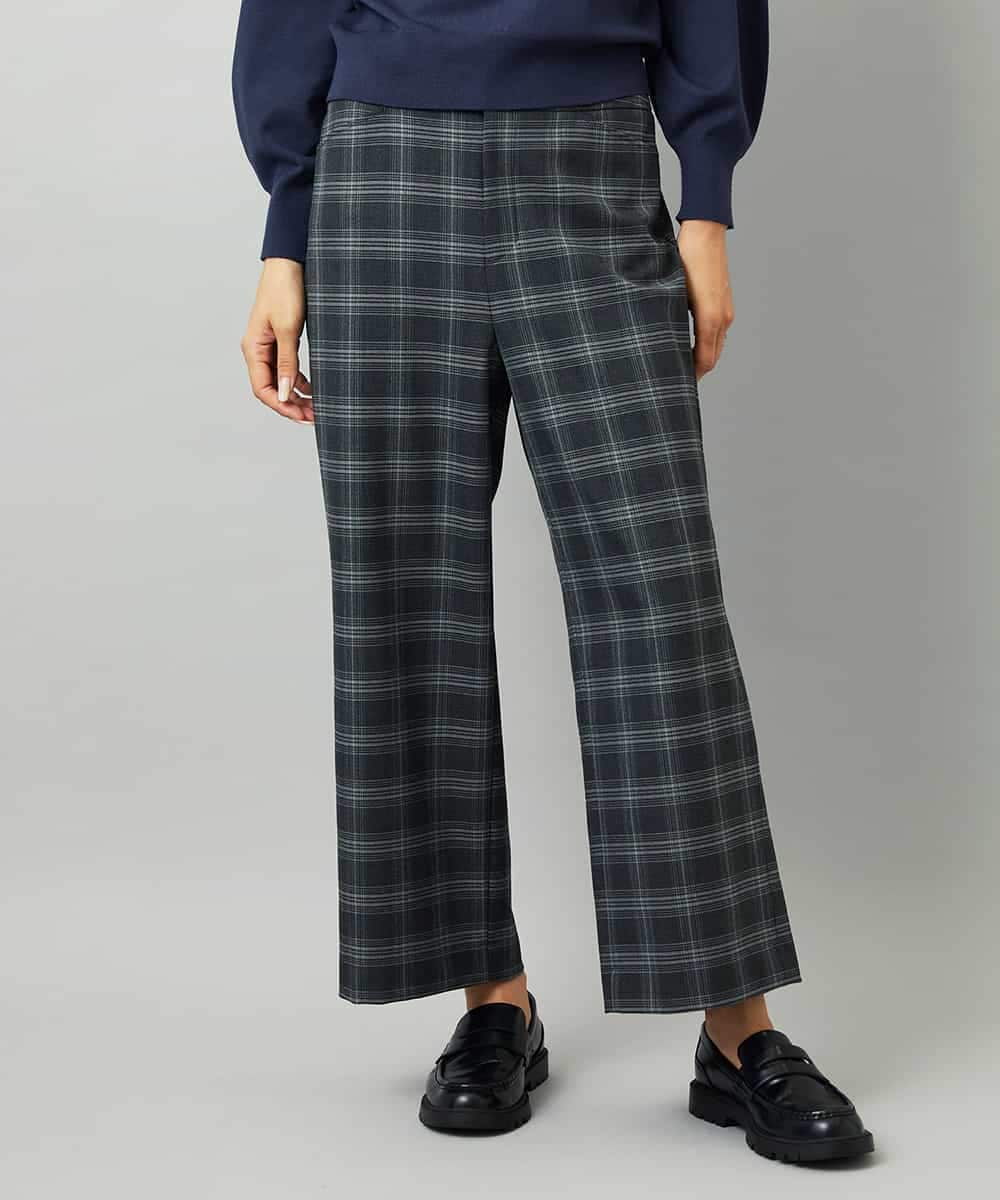 FMLAD28180 MICHEL KLEIN(ミッシェルクラン) [定番人気]ストレッチ裏起毛ワイドパンツ グレー