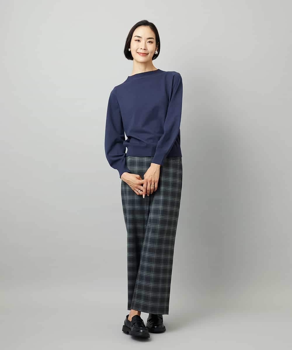 FMLAD28180 MICHEL KLEIN(ミッシェルクラン) [定番人気]ストレッチ裏起毛ワイドパンツ グレー