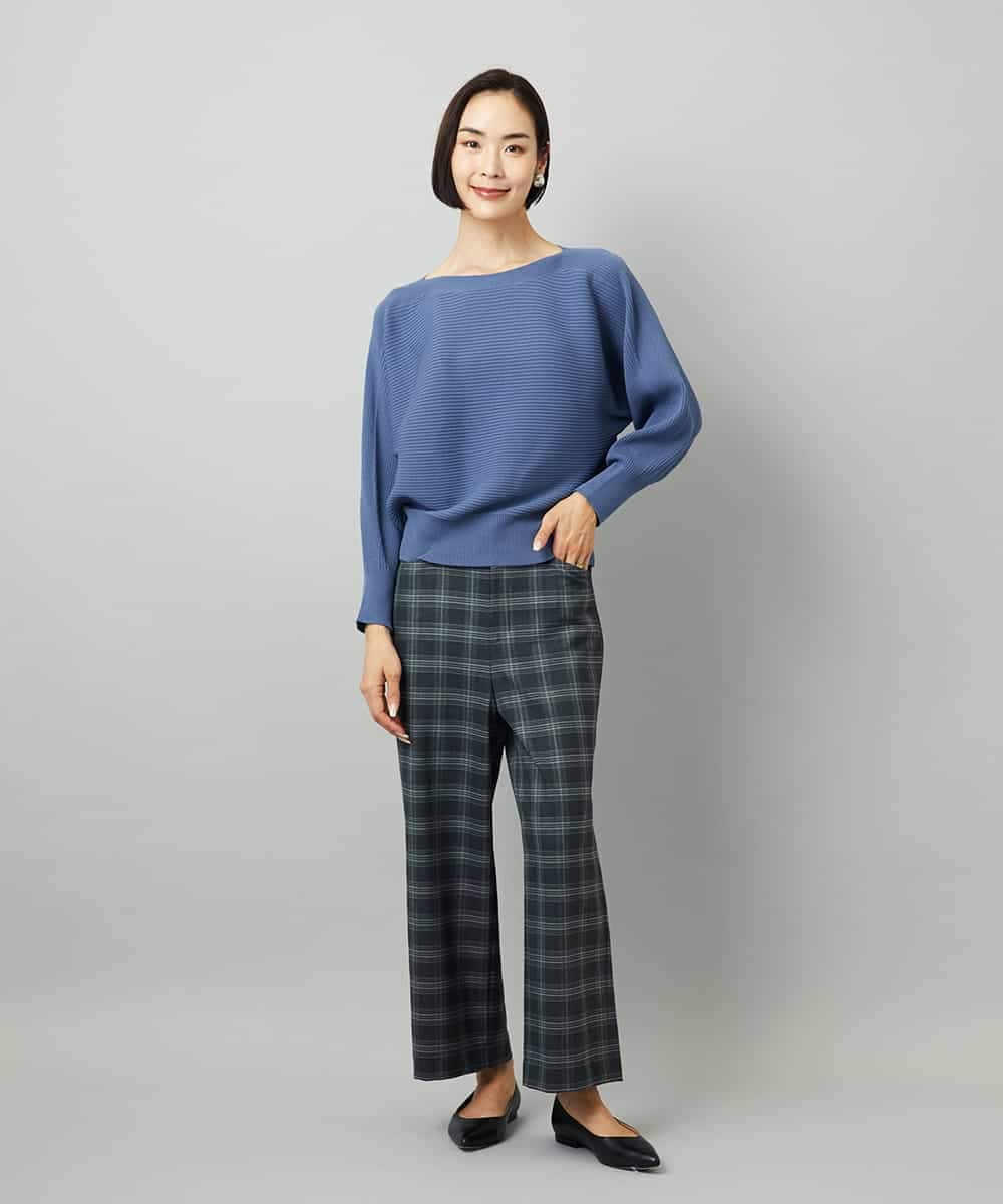FMLAD28180 MICHEL KLEIN(ミッシェルクラン) [定番人気]ストレッチ裏起毛ワイドパンツ グレー