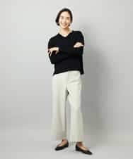 FMLAD28180 MICHEL KLEIN(ミッシェルクラン) [定番人気]ストレッチ裏起毛ワイドパンツ グレー